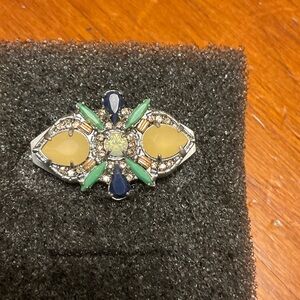 Stella & Dot Keep Yellow, Green & Blue Floral Crystal Slide Charm